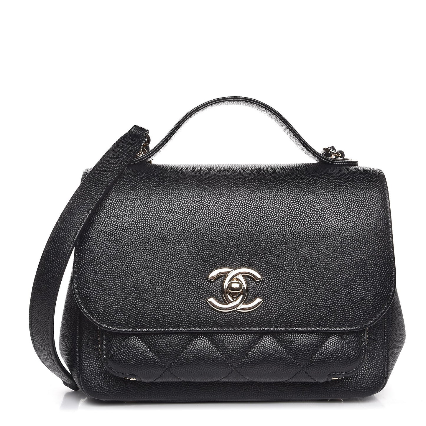 Caviar Quilted Small Business Affinity Flap Black