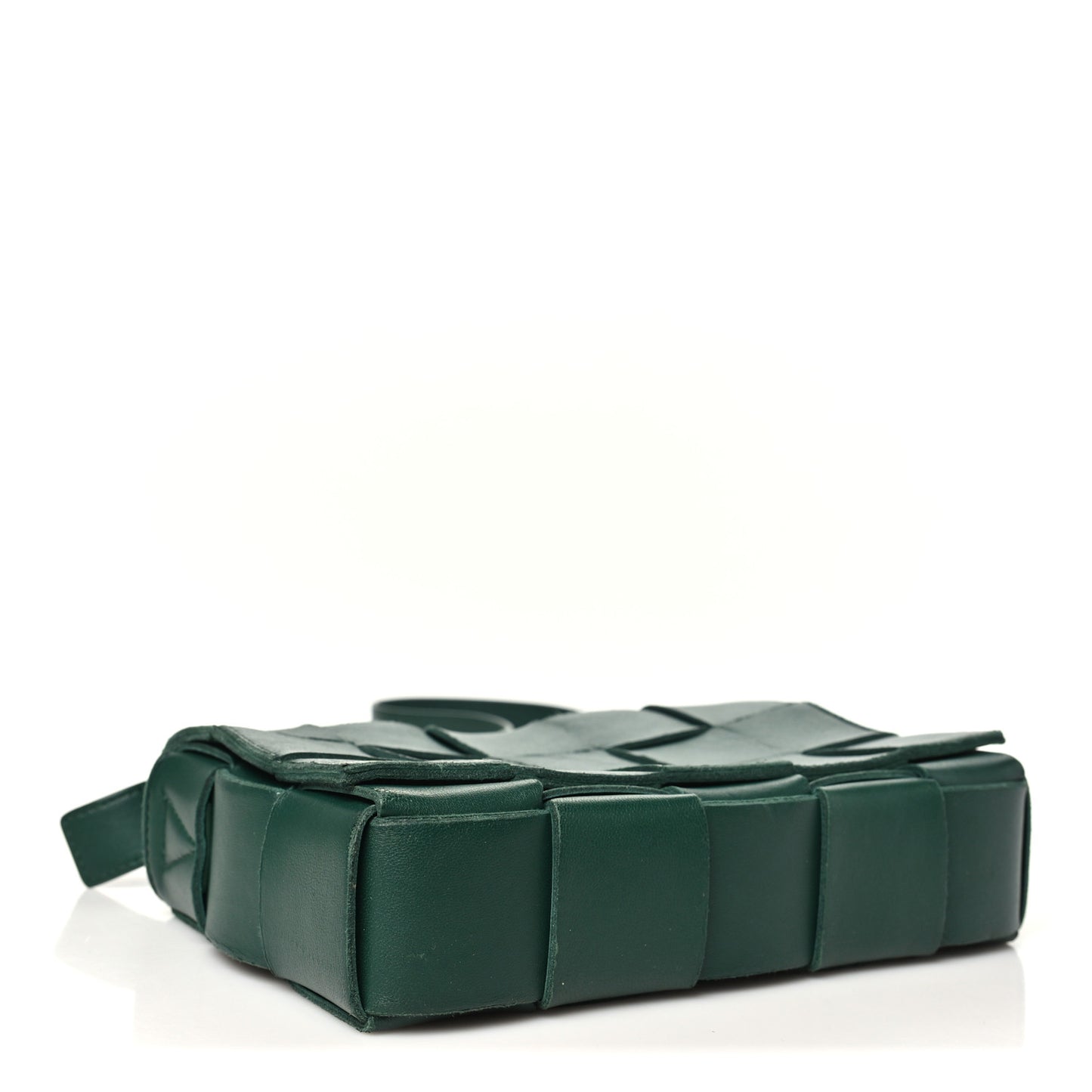 Grained Calfskin Maxi Intrecciato Cassette Crossbody Bag Raintree Green