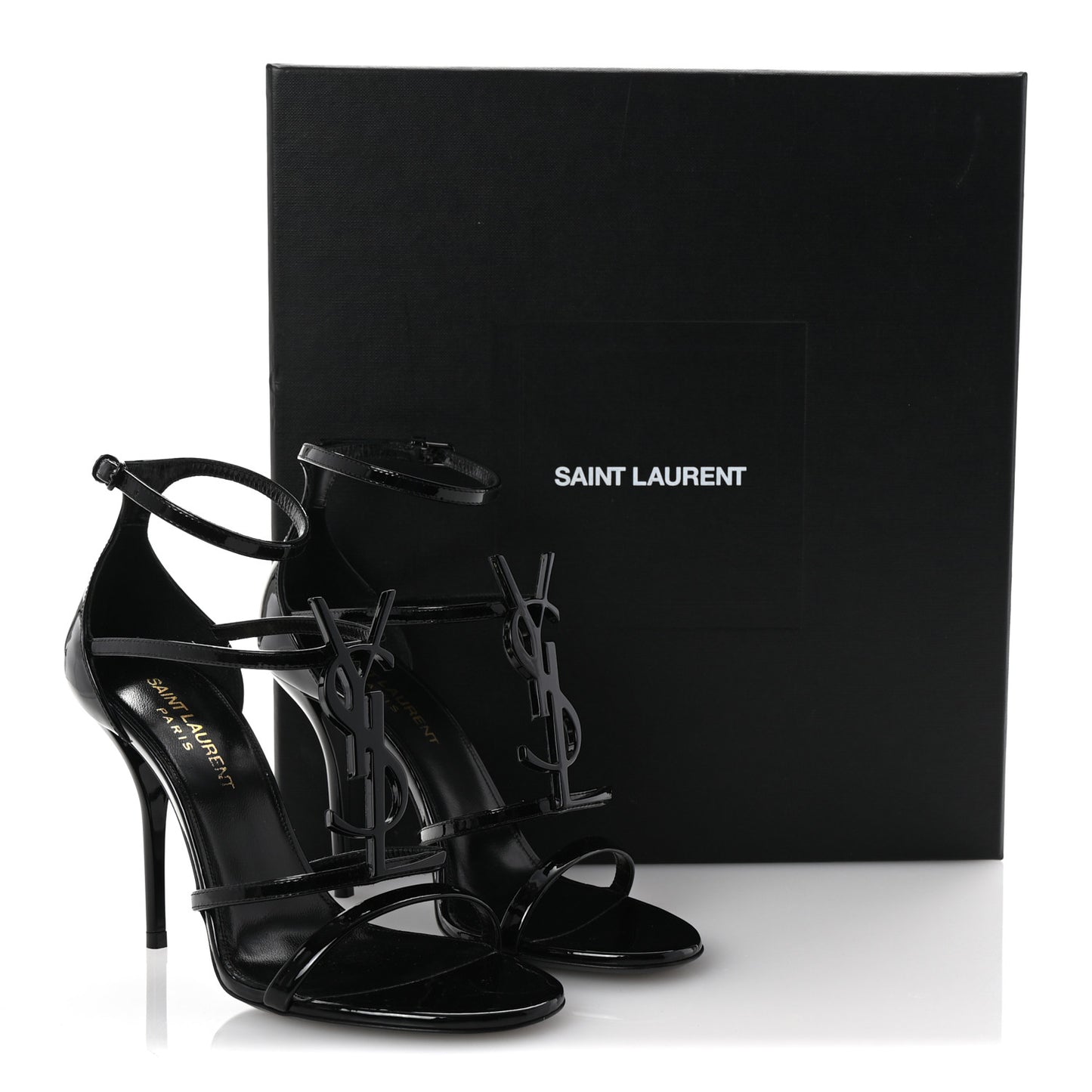 Patent Cassandra 100 Ankle Strap Sandals 35.5 Black