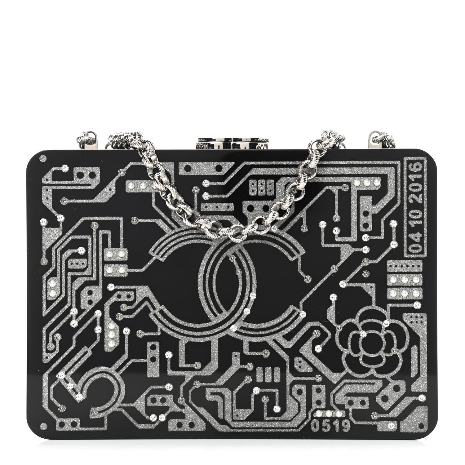 Chanel Plexiglass Crystal Minaudiere Clutch Black 1 of 8