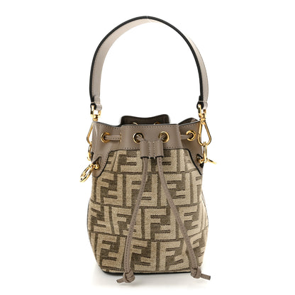 Fendi Chenille Vitello King FF Mini Mon Tresor Bucket Bag Tortora Nuvola 1 of 14