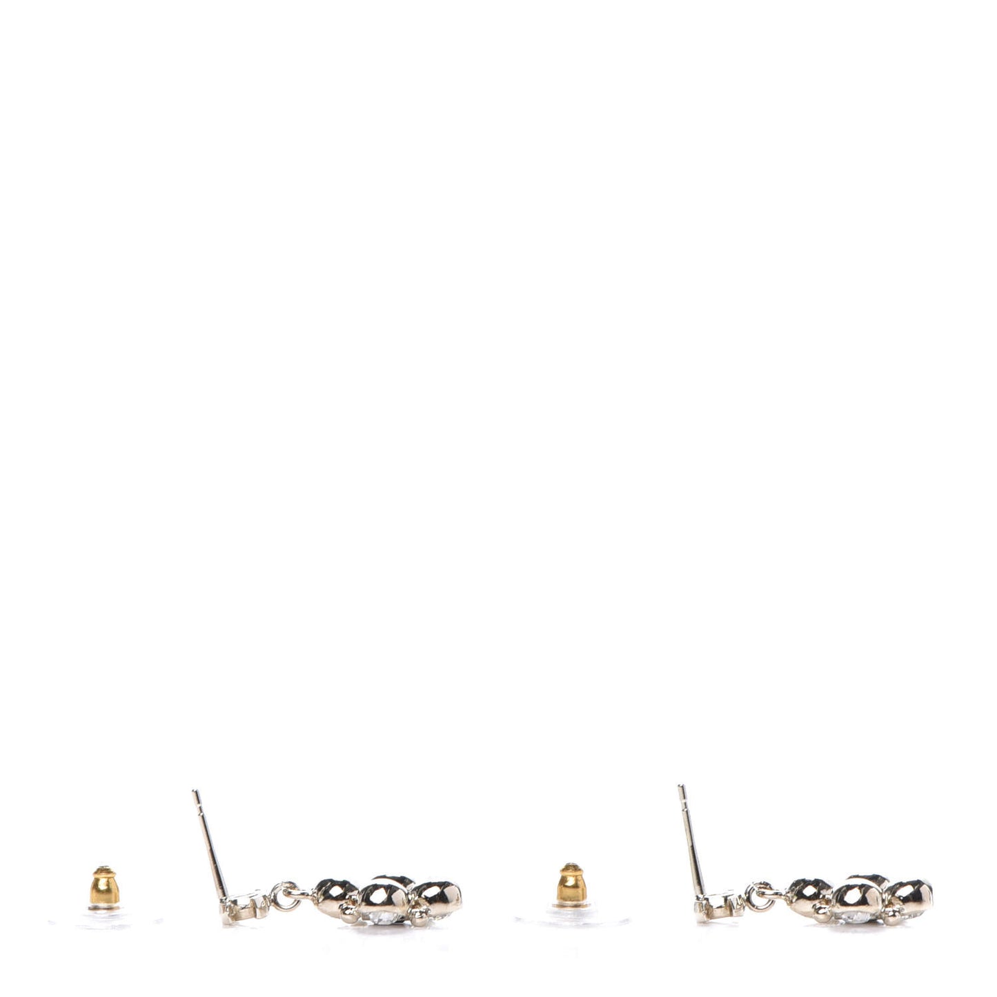 Crystal Resin CC Drop Earrings Light Gold Black