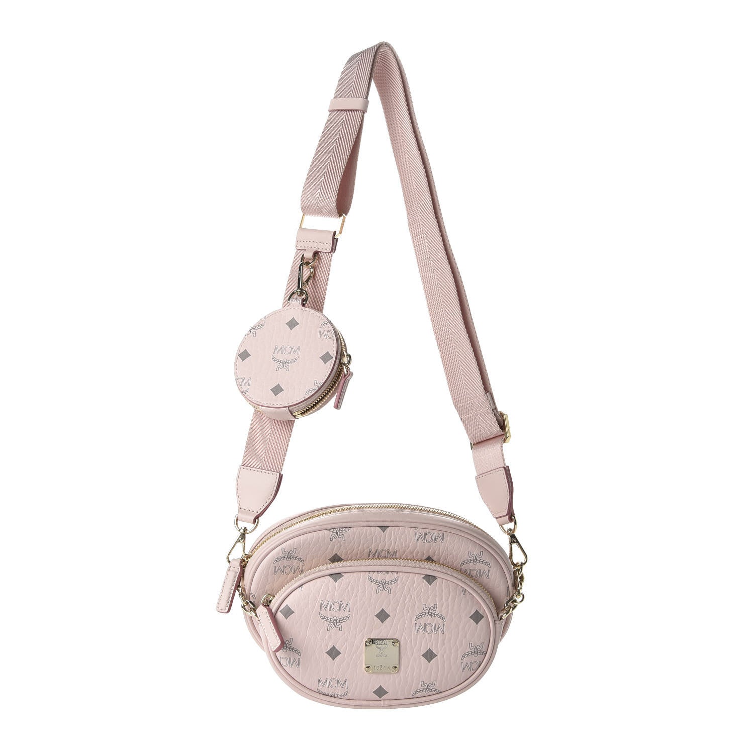 MCM Visetos Small Aren Multifunction Crossbody Pouch Powder Pink 1 of 10