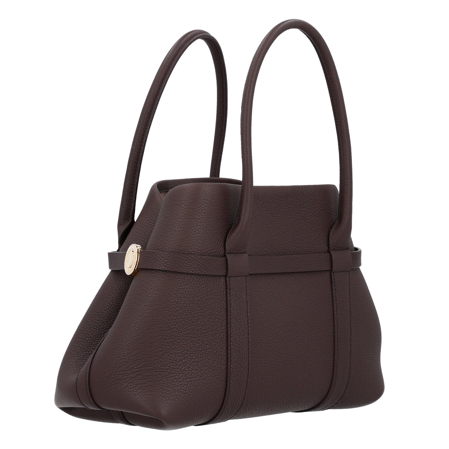 Grained Calfskin Small Ghiera Shopper Tote Brown