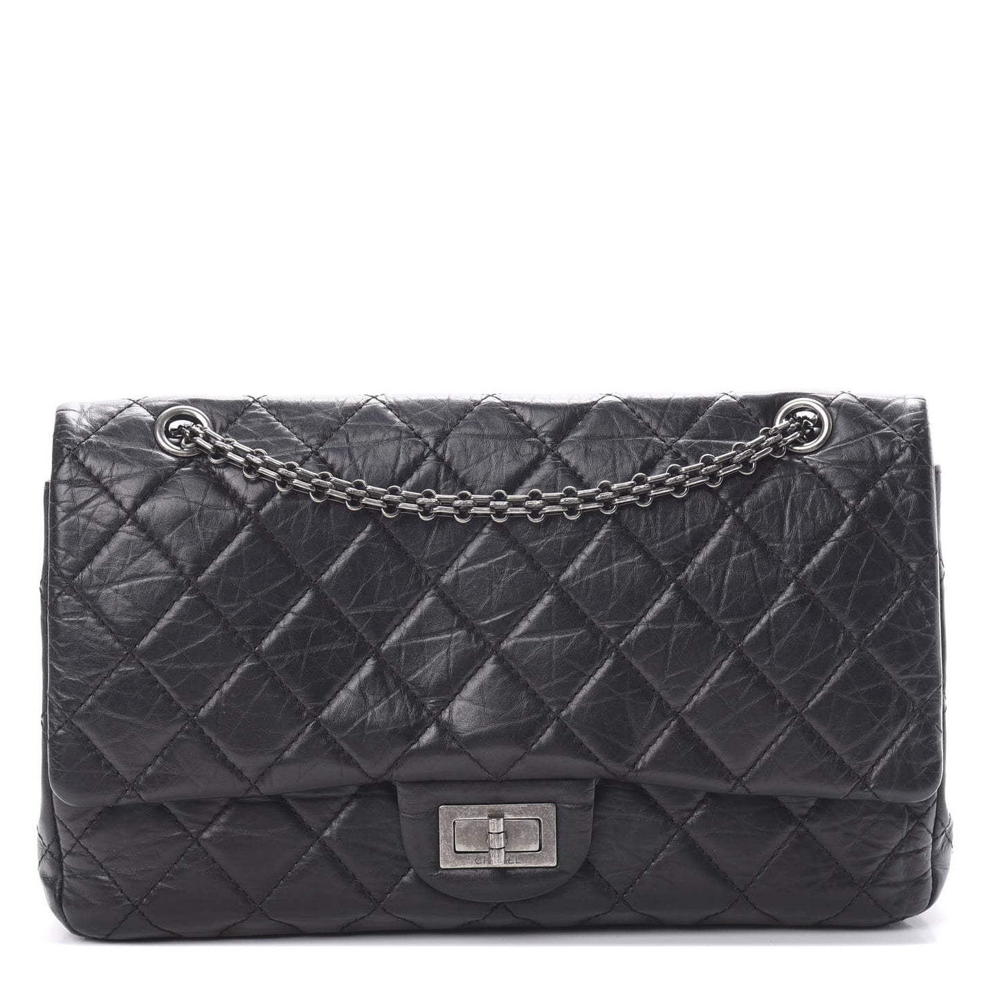 Aged Calfskin Quilted 2.55 Reissue 226 Flap Black