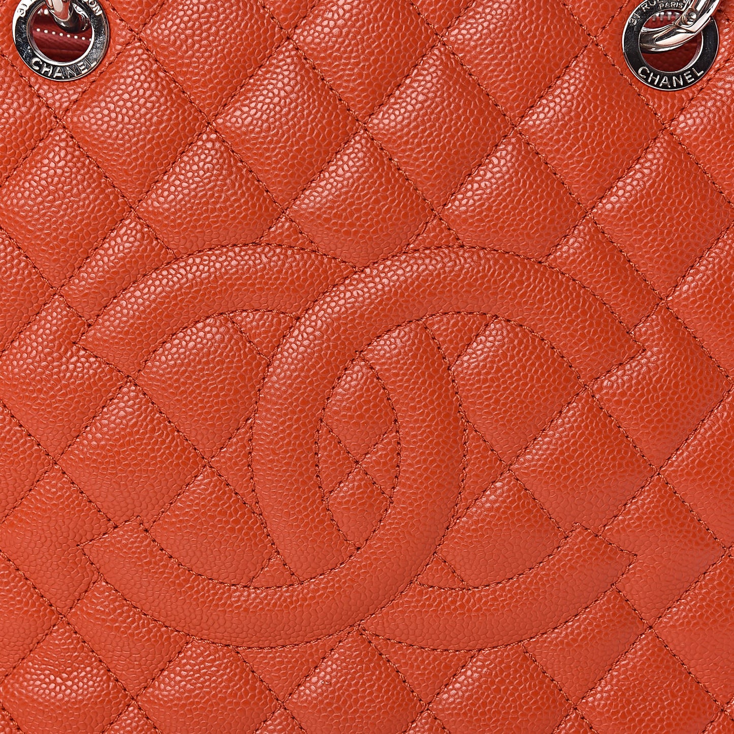 Caviar Quilted Grand Shopping Tote GST Orange