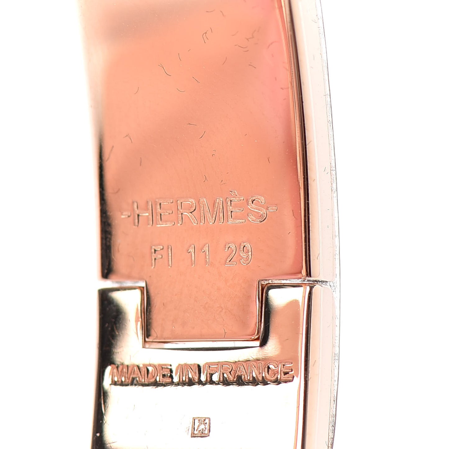 Enamel Clic Clac H Narrow Bracelet PM Marron Glace