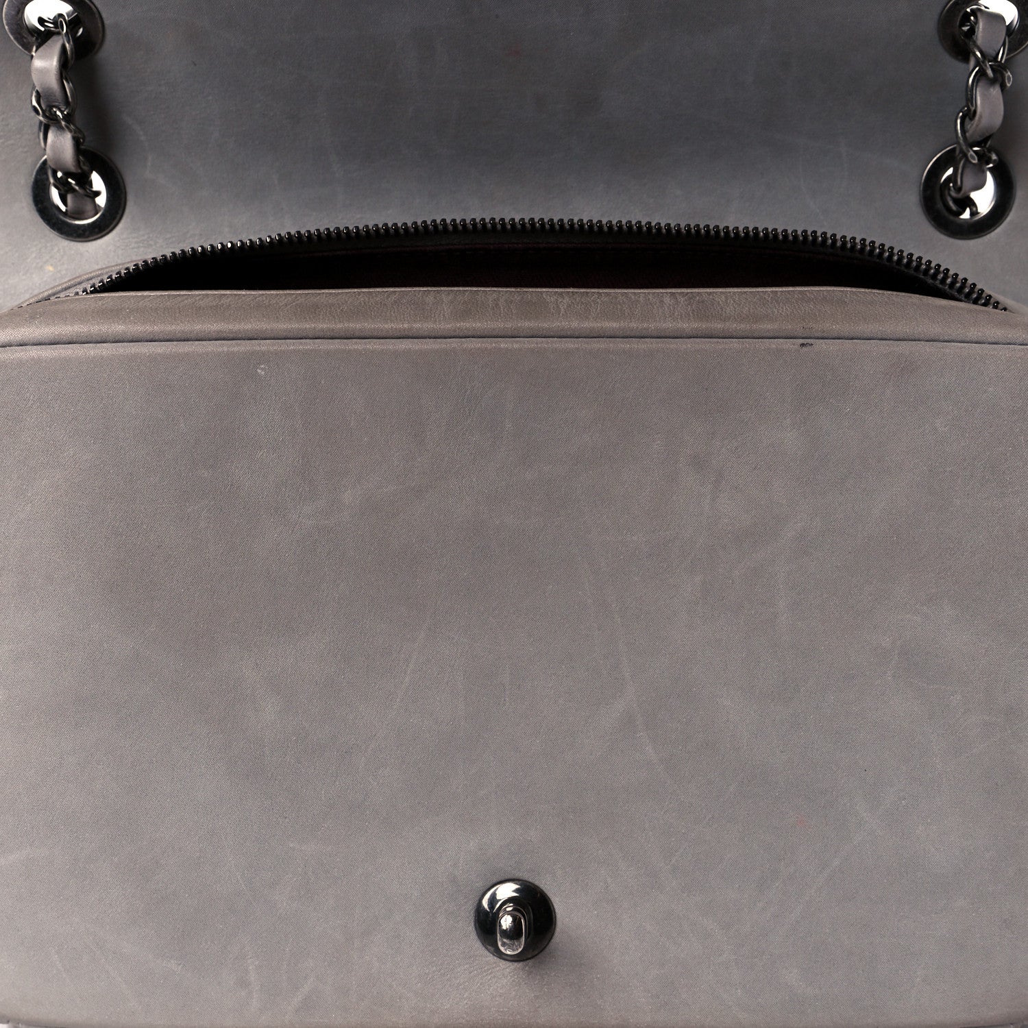 Chanel Glazed Calfskin Quilted Medium Day Trip Flap Grey 13 of 14