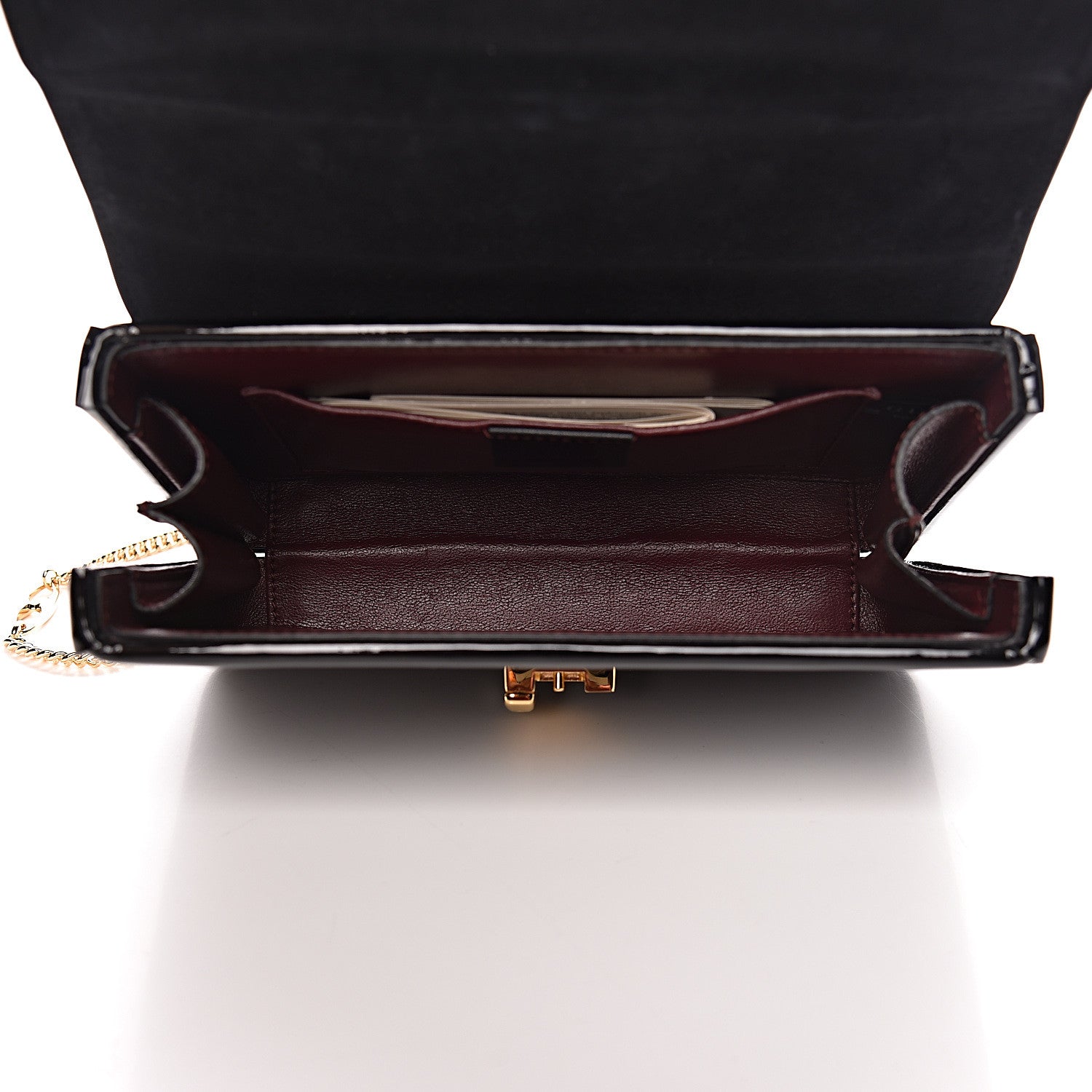 Gucci Mousse Top Patent Mini Sylvie 1969 Top Handle Bag Black 6 of 13