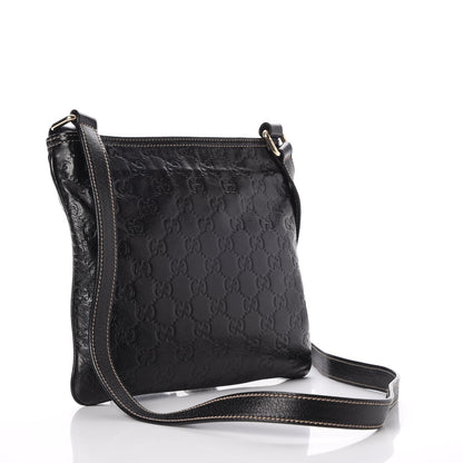 Gucci Guccissima Small Flat Messenger Bag Black 3 of 7