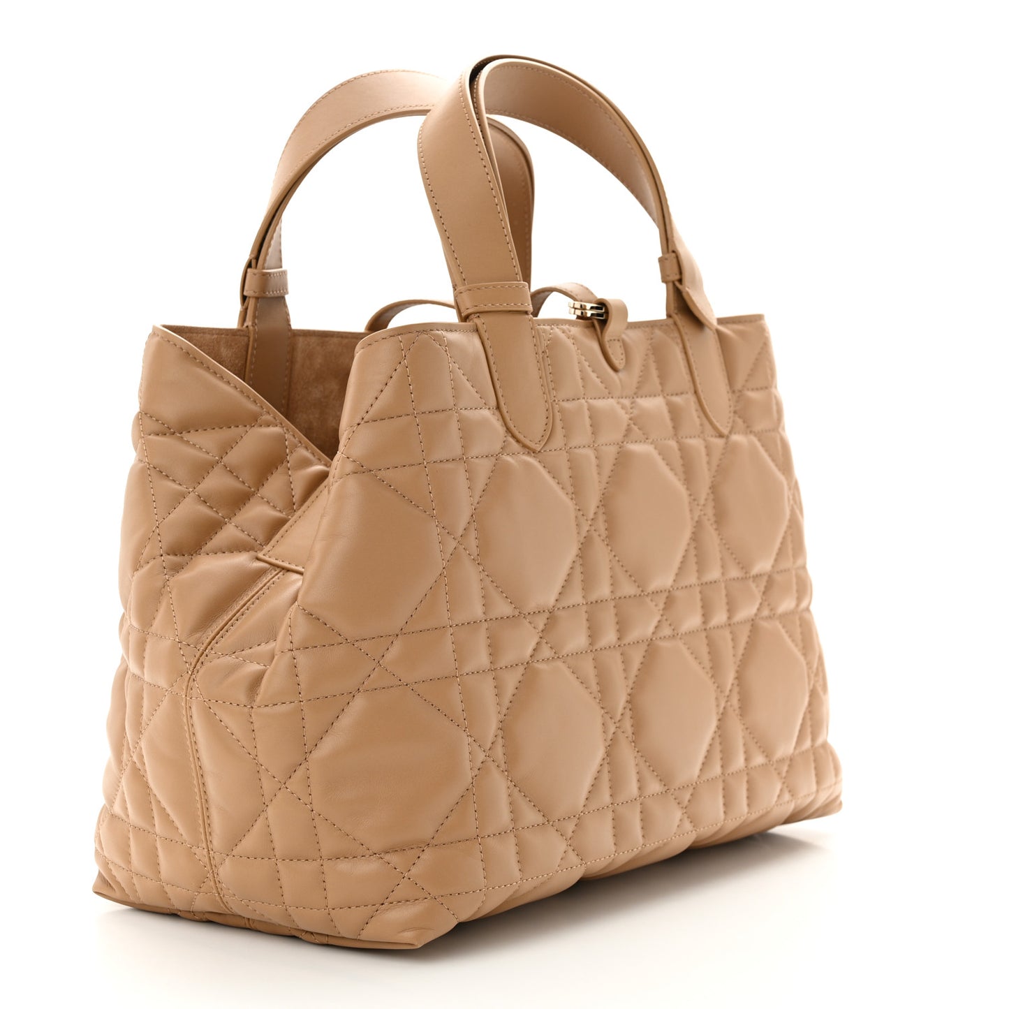 Calfskin Macrocannage Medium Toujour Powder Tan