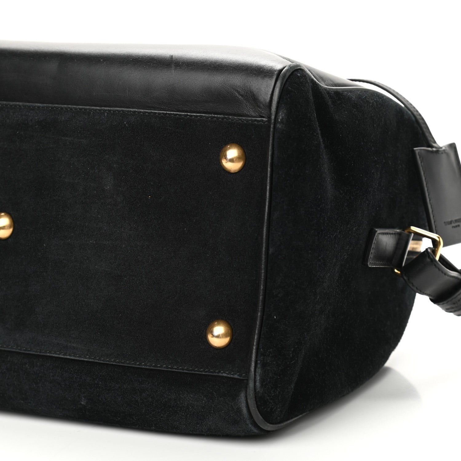 Saint Laurent Calfskin Suede Classic Duffle 6 Black 10 of 10