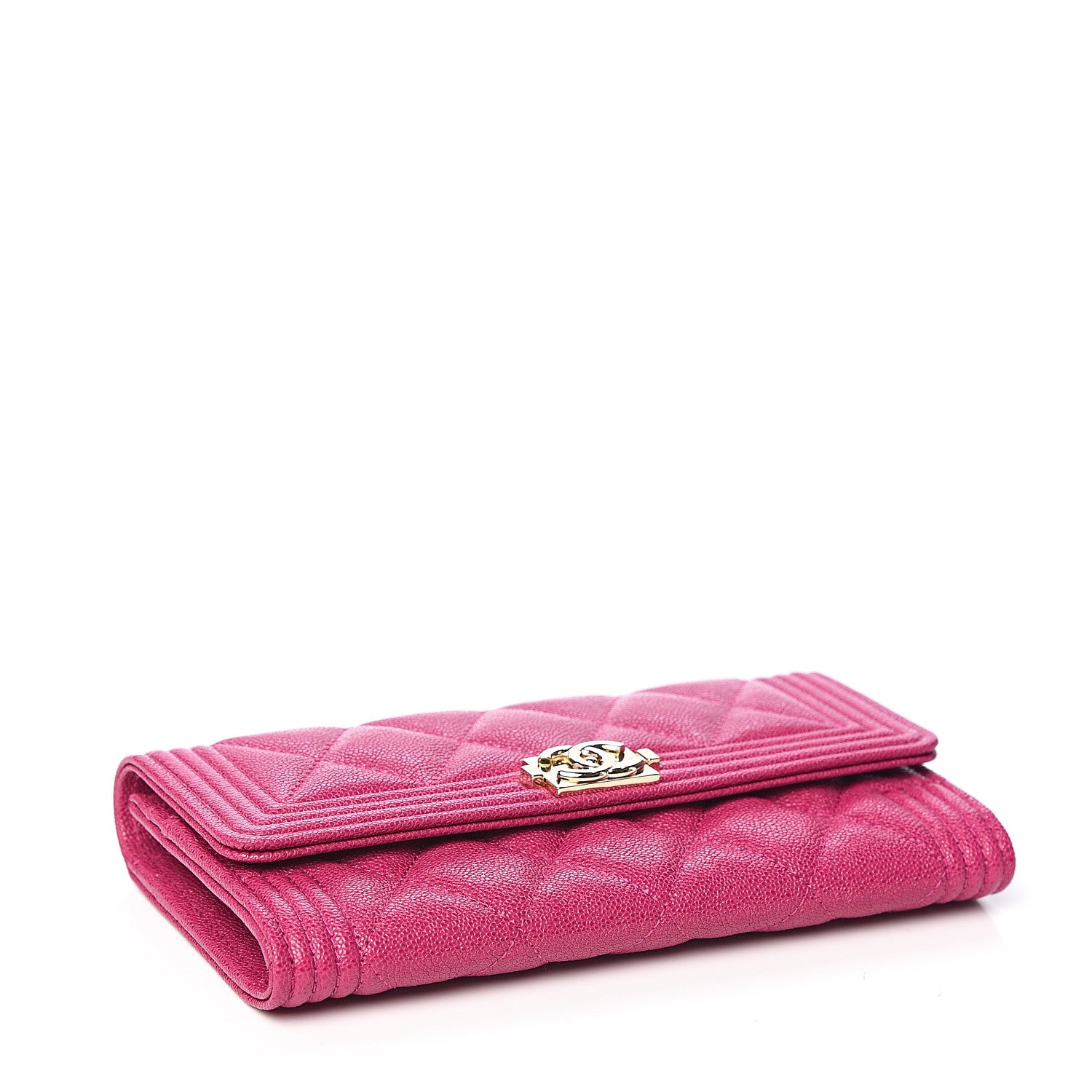 Chanel Caviar Quilted Medium Boy Flap Wallet Fuchsia 3 of 7