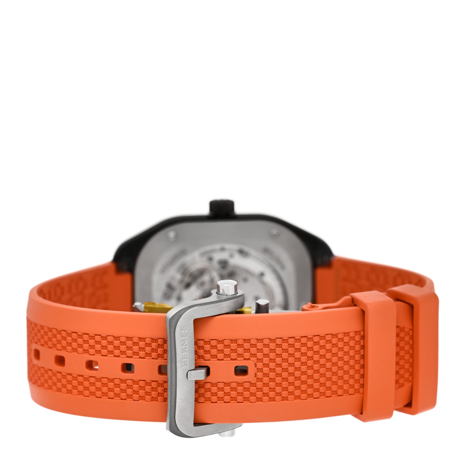 Hermes DLC Coated Titanium Rubber 39mm H08 Automatic Watch Orange 3 of 5