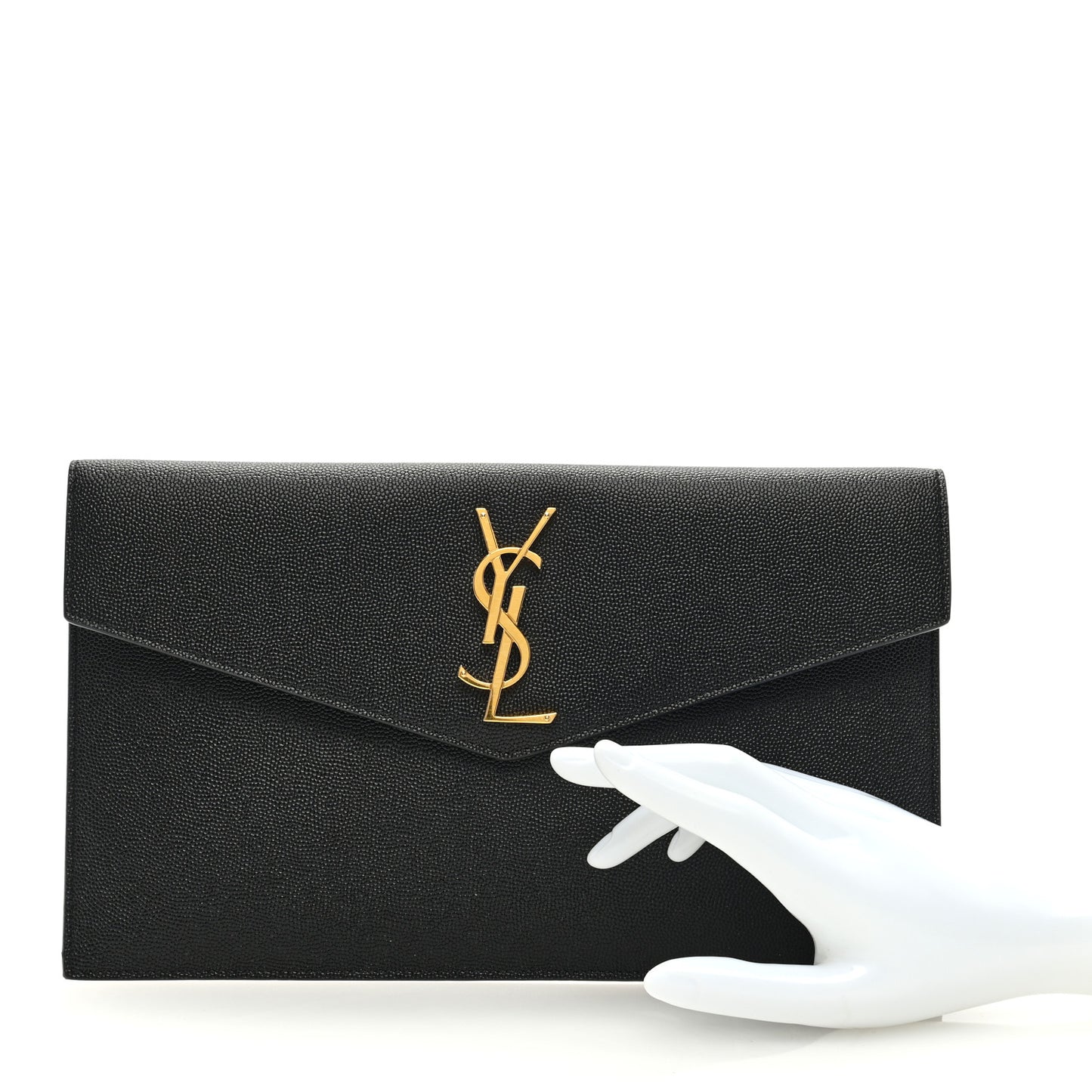 SAINT LAURENT Grain De Poudre Uptown Pouch Black
