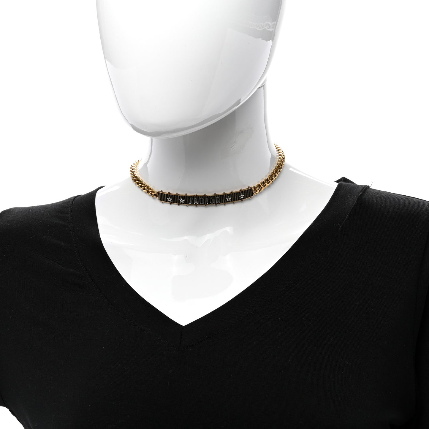 Metal J'Adior Star Choker Necklace Aged Gold