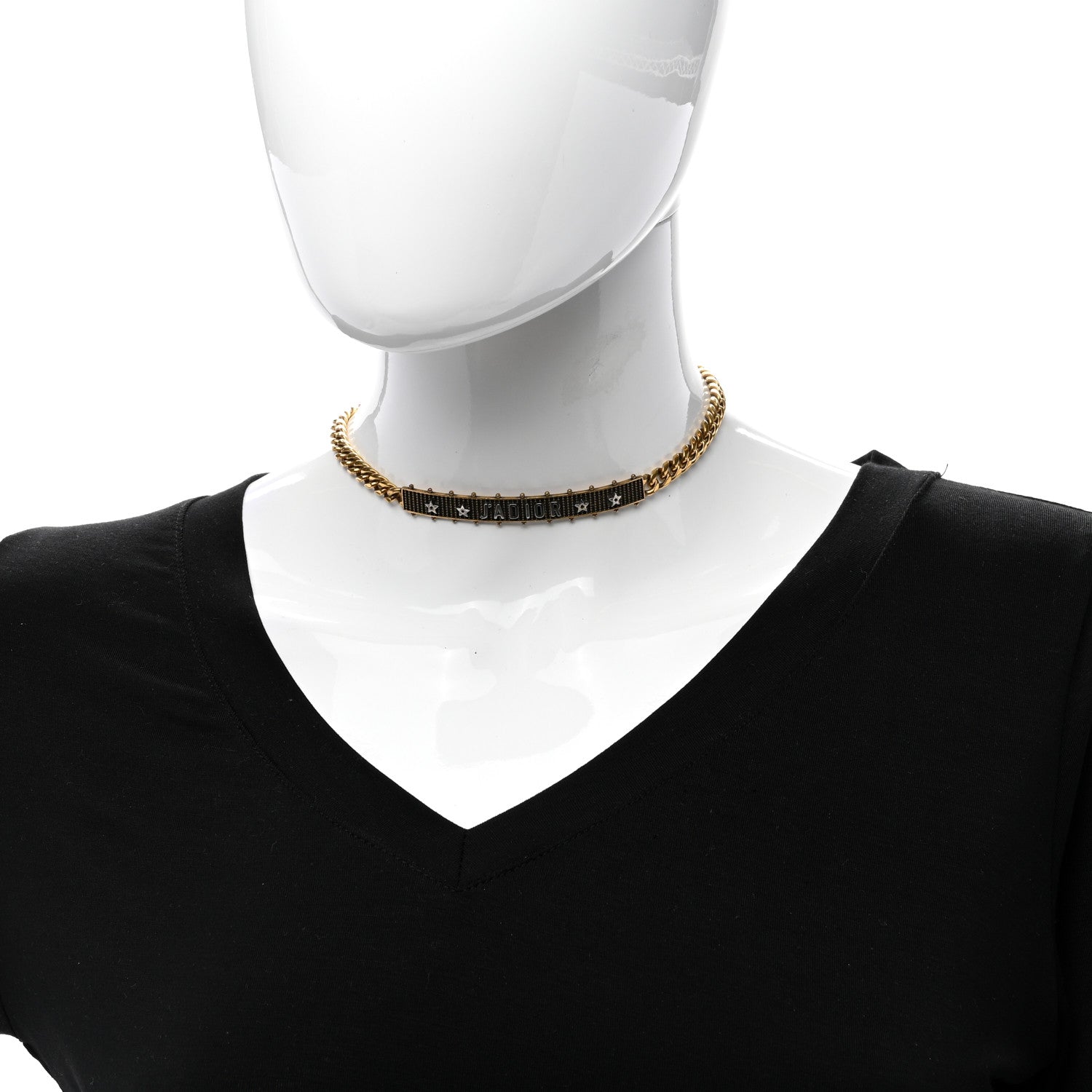 Christian Dior Metal J'Adior Star Choker Necklace Aged Gold 2 of 3