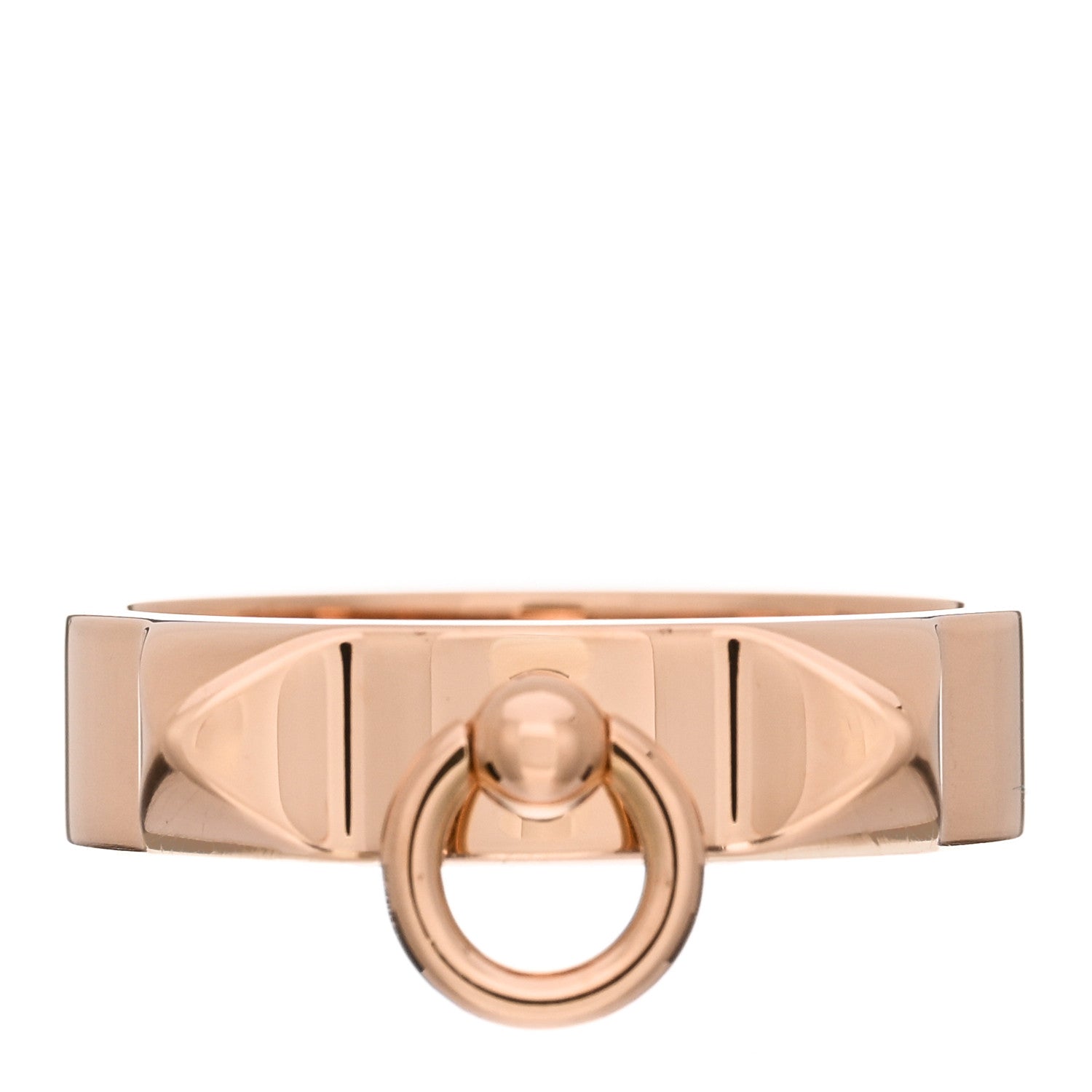 Hermes 18K Rose Gold PM Collier De Chien Ring 55 7.25 1 of 4