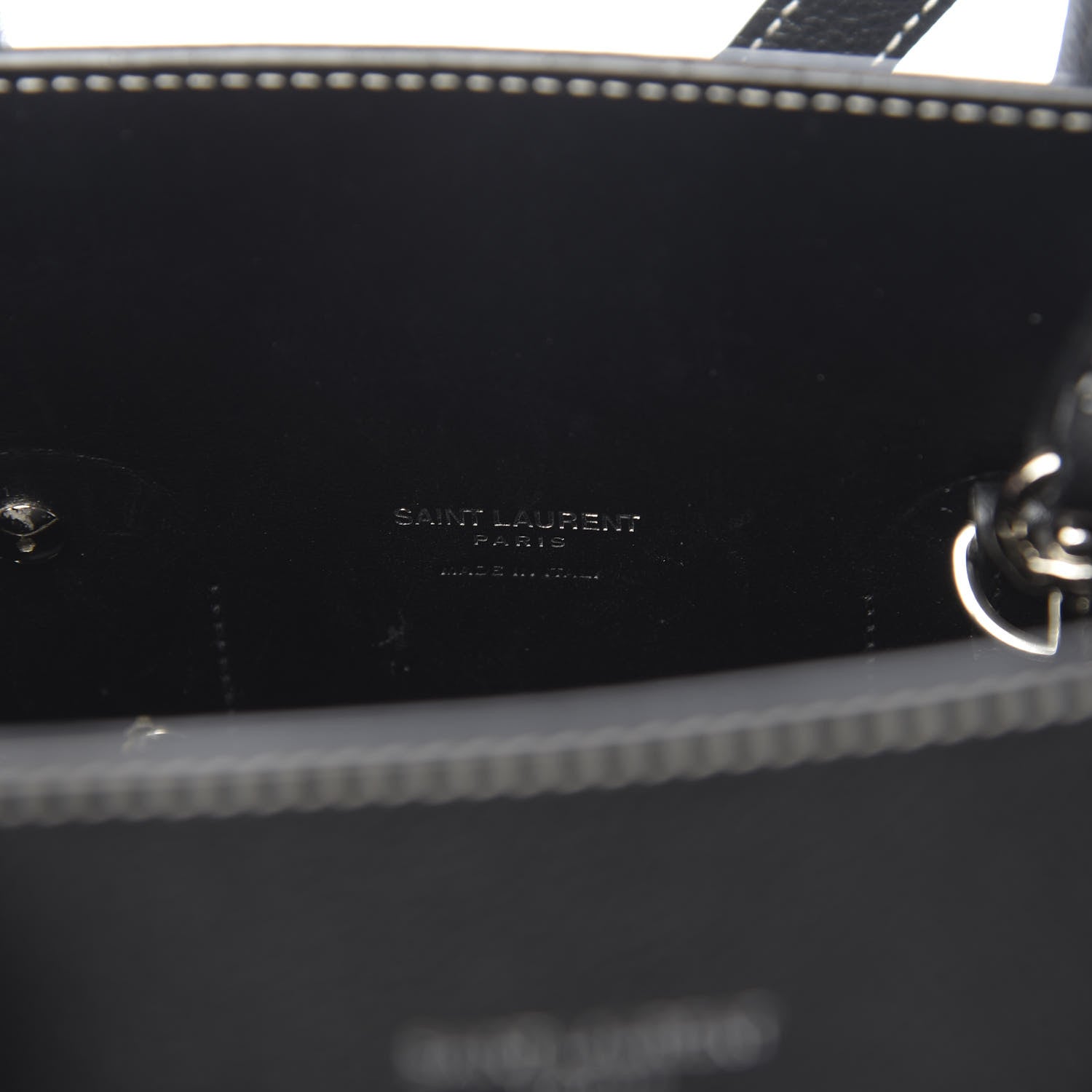 Saint Laurent Grained Calfskin Topstitch Small Sac De Jour Black Porcelain 6 of 10