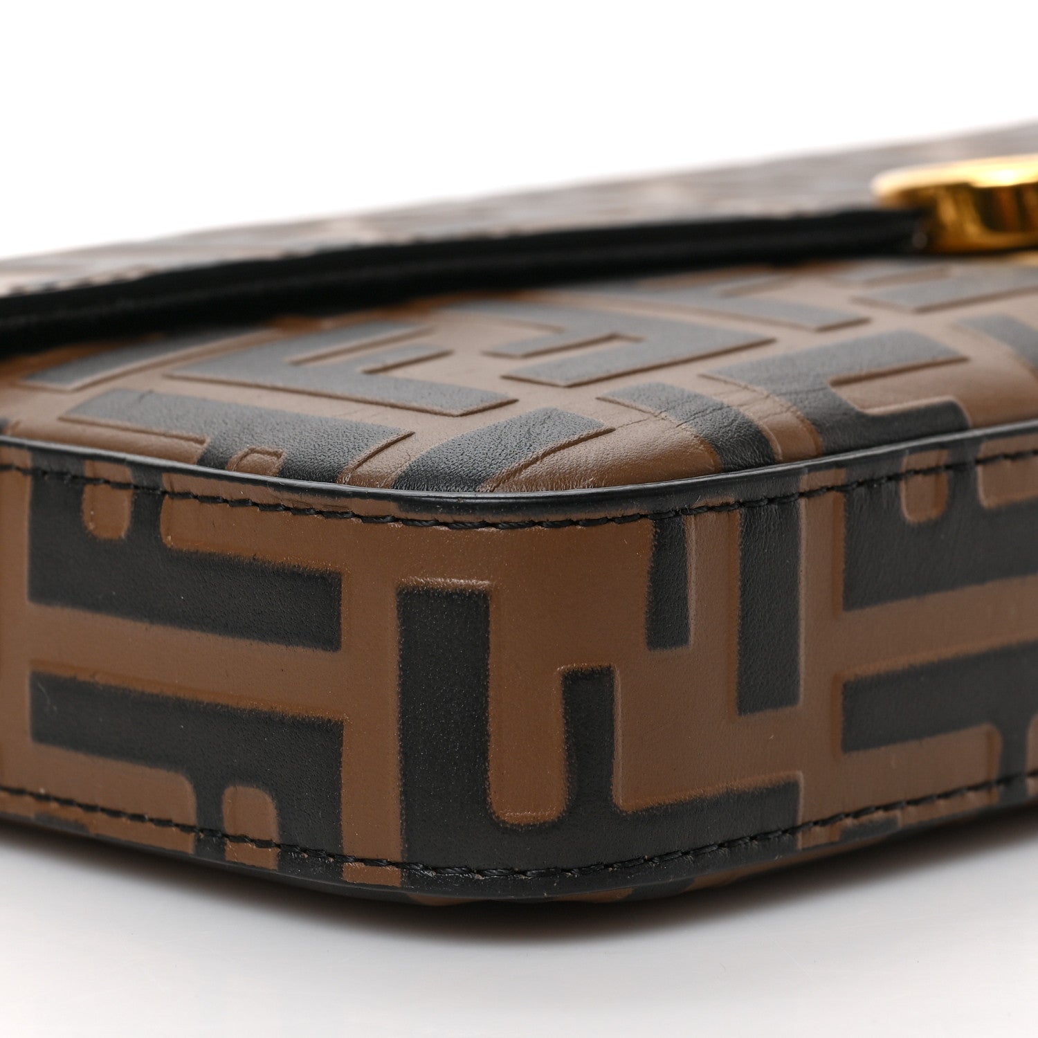 Fendi Vitello Soft F is Fendi Bi-Color FF 1974 Embossed Envelope Wallet On Chain with Pouches Maya Black 7 of 8