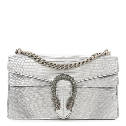 Gucci Lizard Crystal Small Dionysus Shoulder Bag Silver 1 of 13