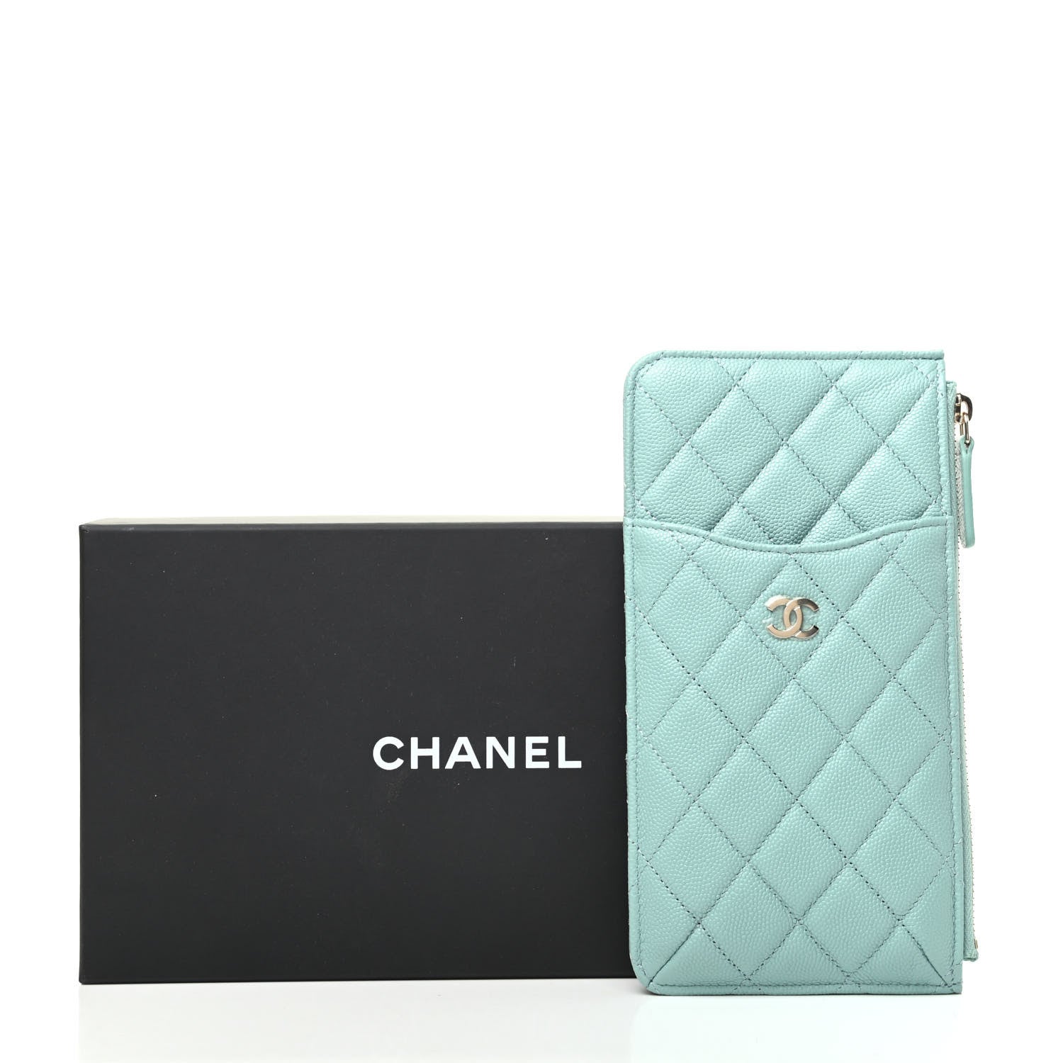Chanel Caviar Quilted Classic iPhone Pouch Blue 8 of 8
