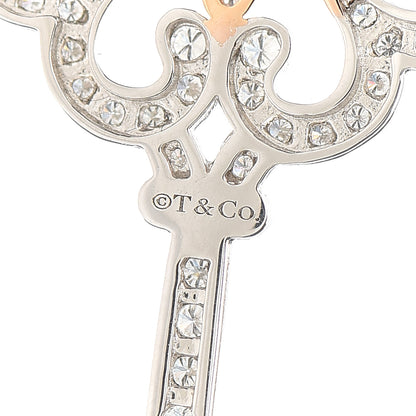 Tiffany Platinum 18K Rose Gold Diamond Enchant Primrose Key Pendant 4 of 5