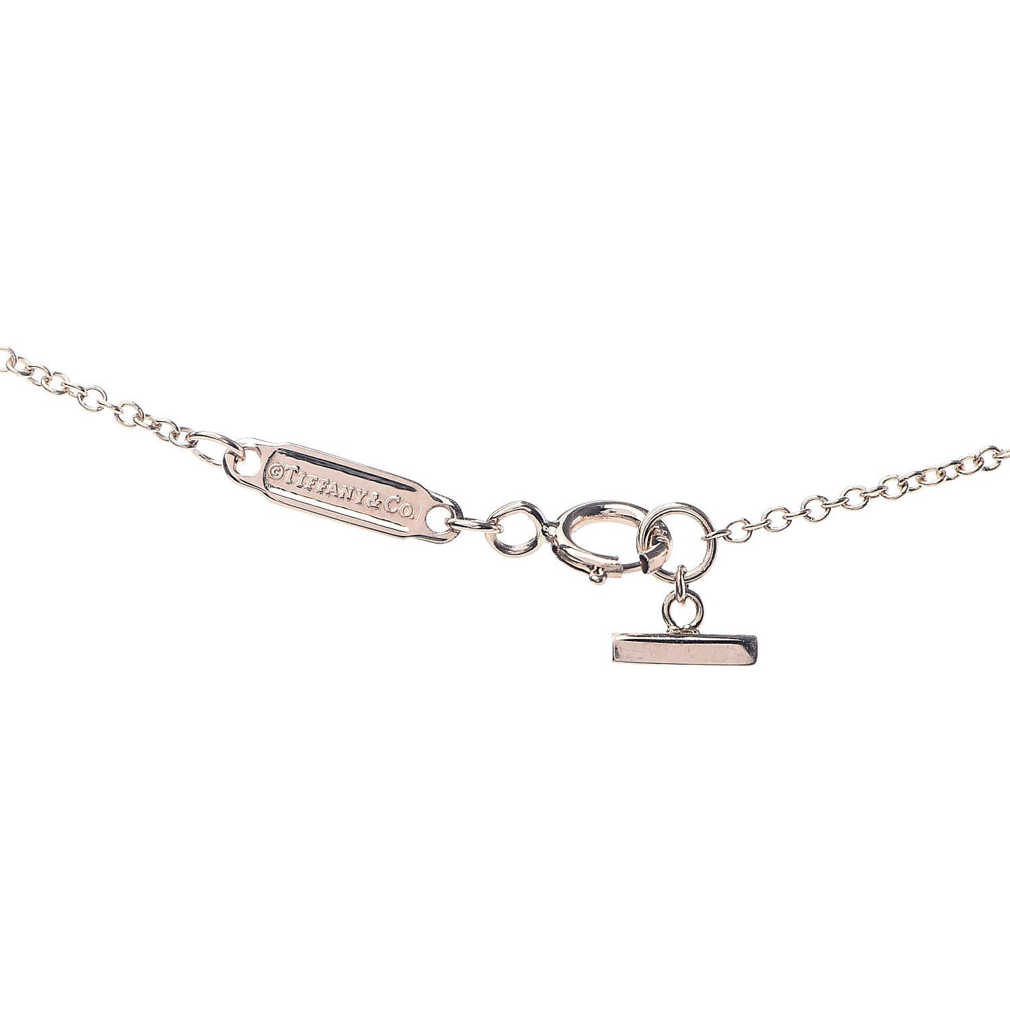 18K Rose Gold Diamond T Smile Pendant Necklace