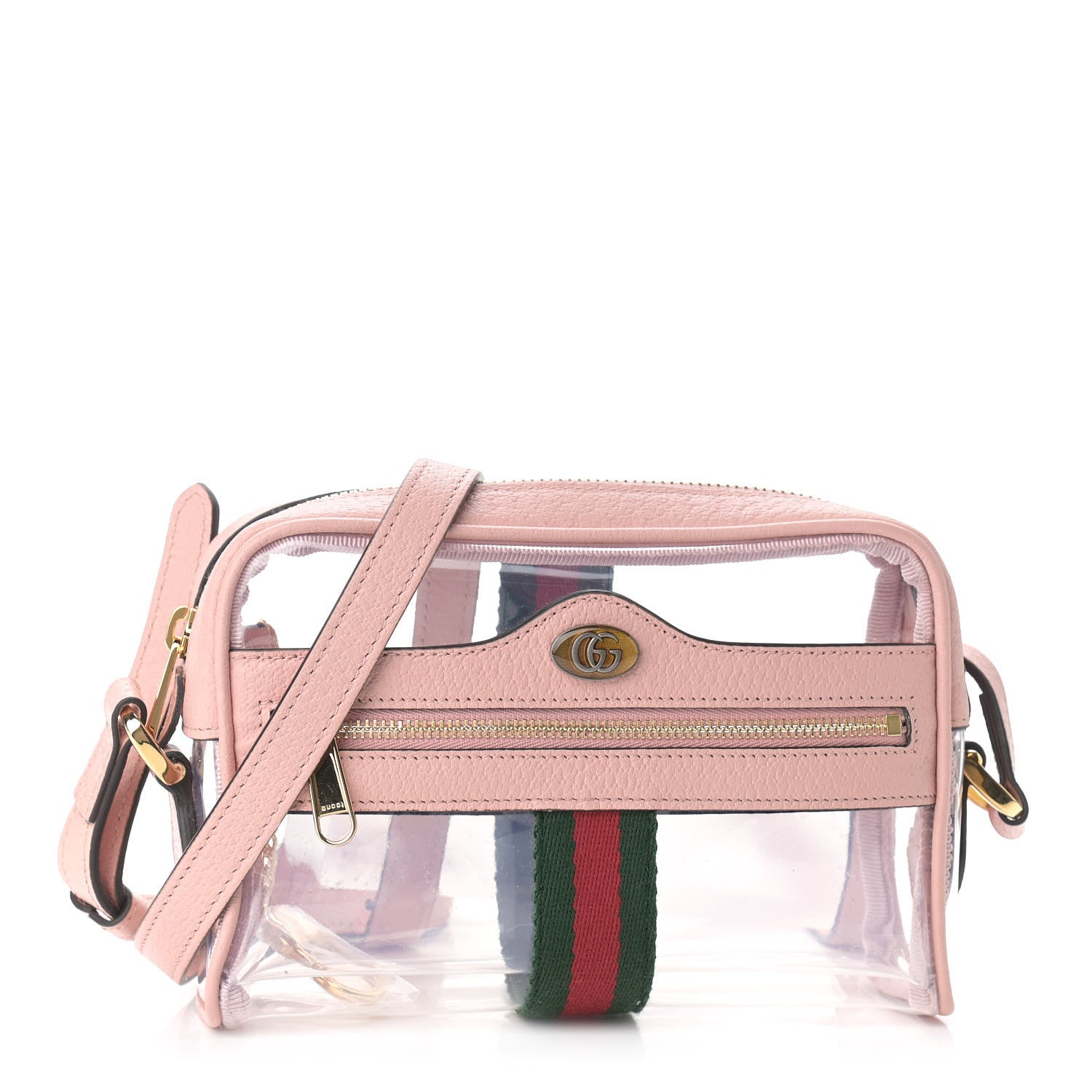 Gucci Vinyl Web Mini Ophidia Transparent Shoulder Bag Perfect Pink 1 of 9