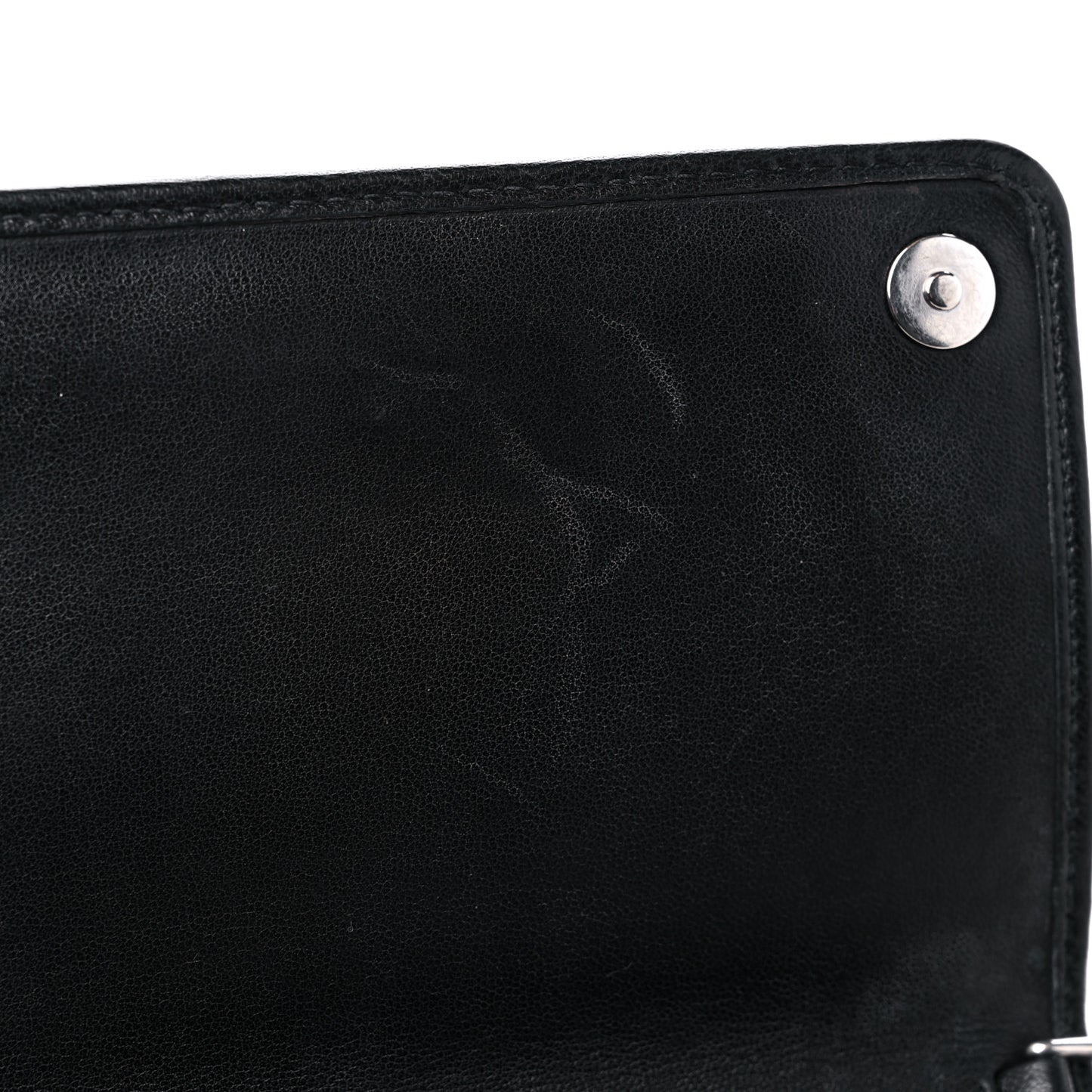 Soft Calfskin Impunture Diagramme Chain Wallet Black