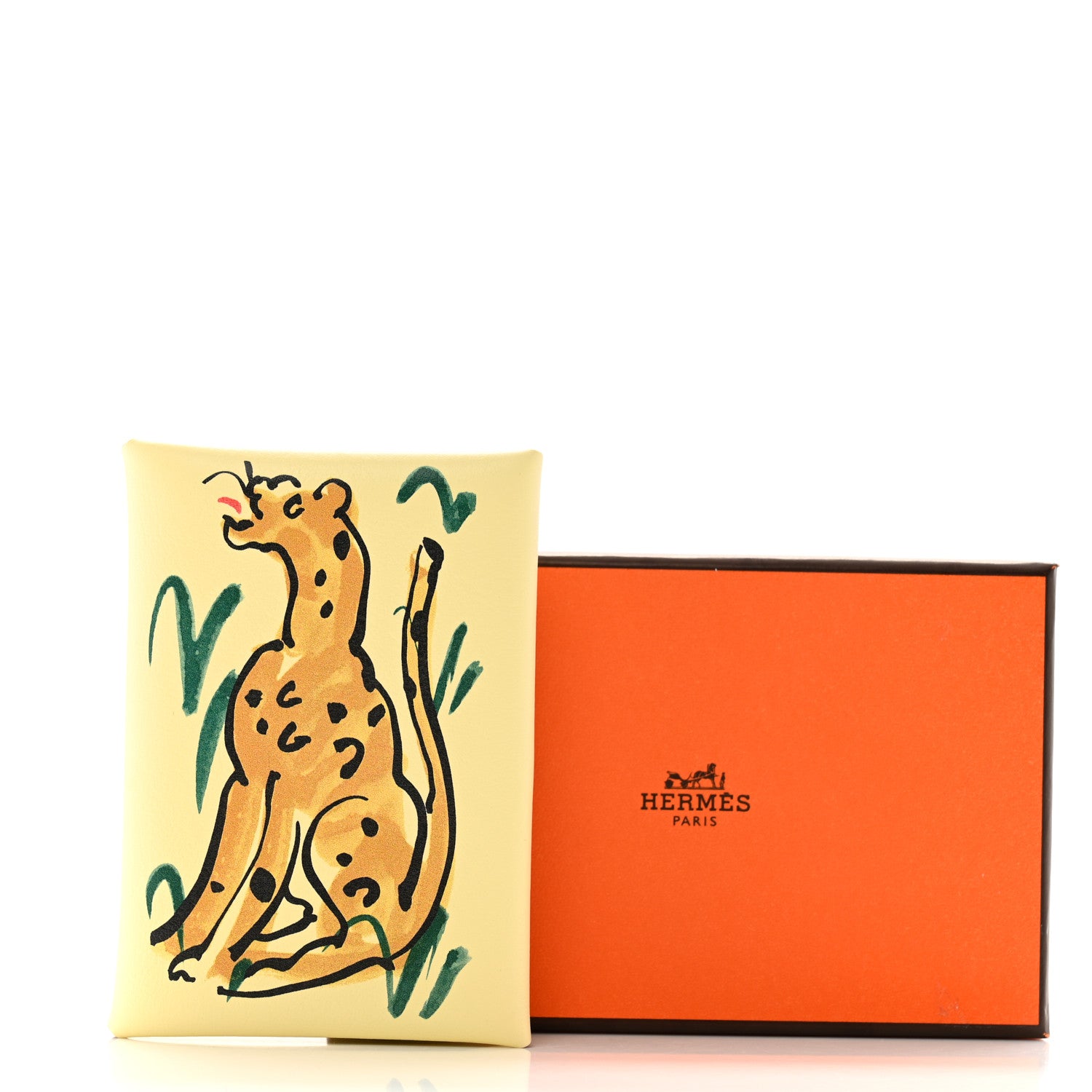 Hermes Swift Spring Panther Calvi Duo Card Case Jaune Milton 8 of 8