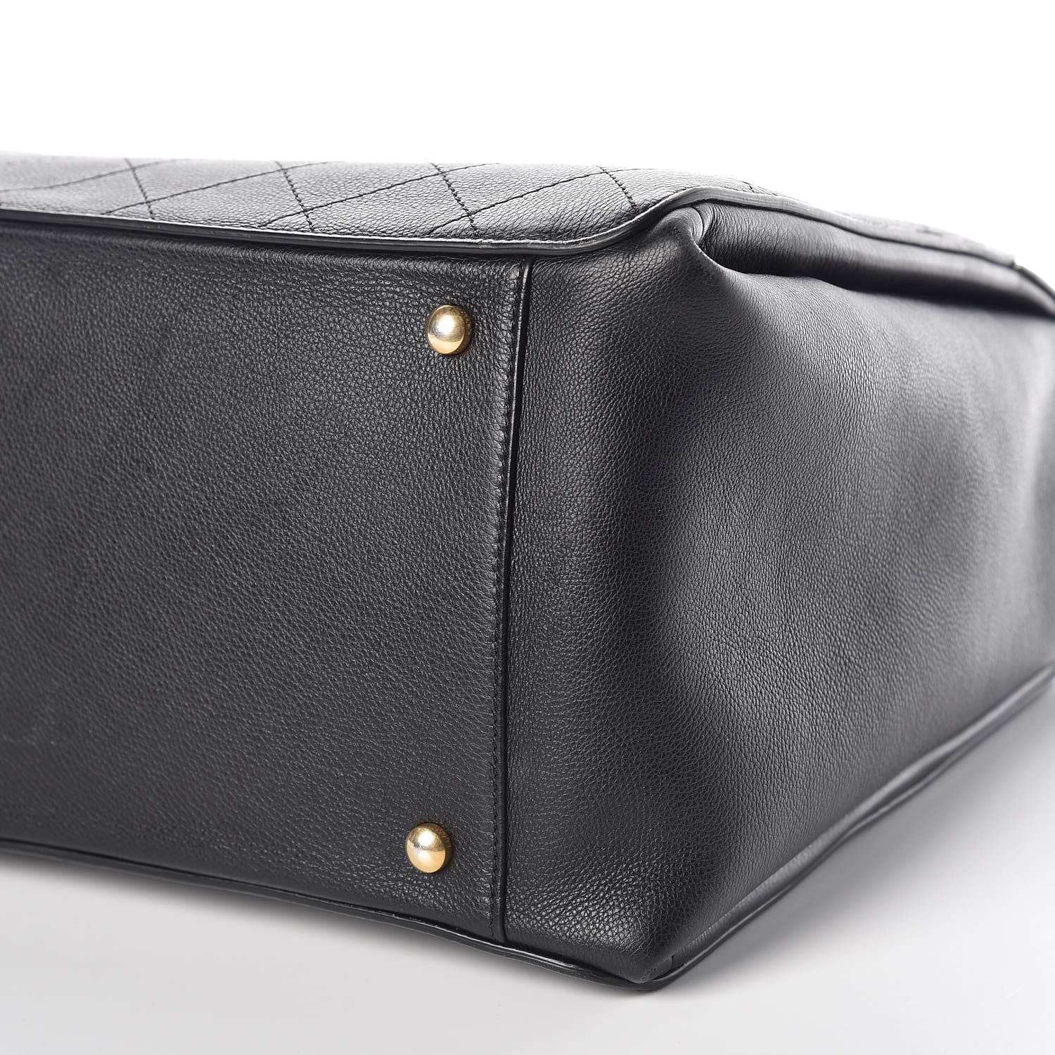 Chanel Calfskin Stitched Large Straight Lines Shopping Tote Black 7 of 11