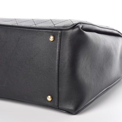 Chanel Calfskin Stitched Large Straight Lines Shopping Tote Black 7 of 11
