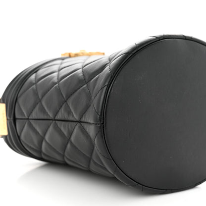 Chanel Calfskin Quilted Boy Bucket Bag Black 9 of 13