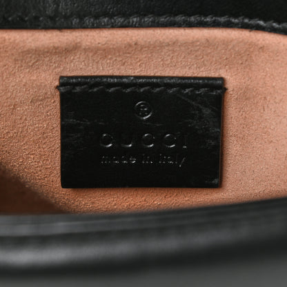 Gucci Calfskin Matelasse Mini GG Marmont Top Handle Shoulder Bag Black 6 of 9