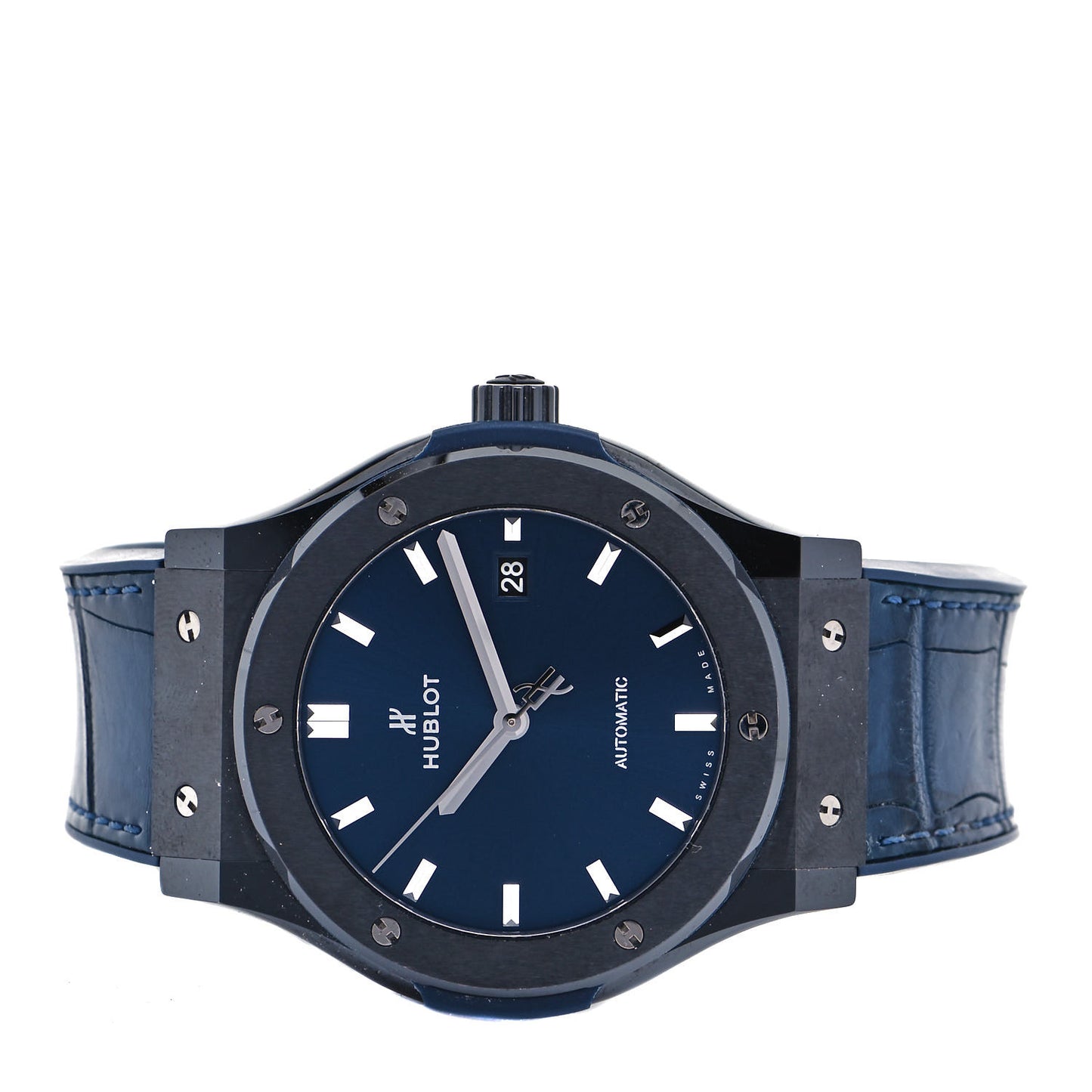 Ceramic Alligator 42mm Classic Fusion Automatic Watch Blue 542.CM.7170.LR