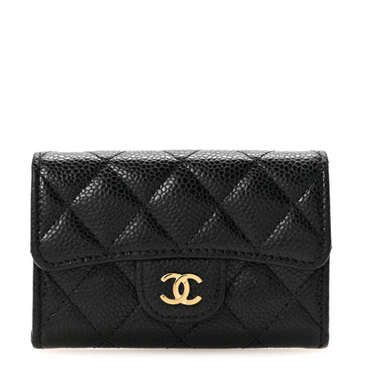 Chanel Caviar Quilted Flap Card Holder Wallet Black 1 of 9