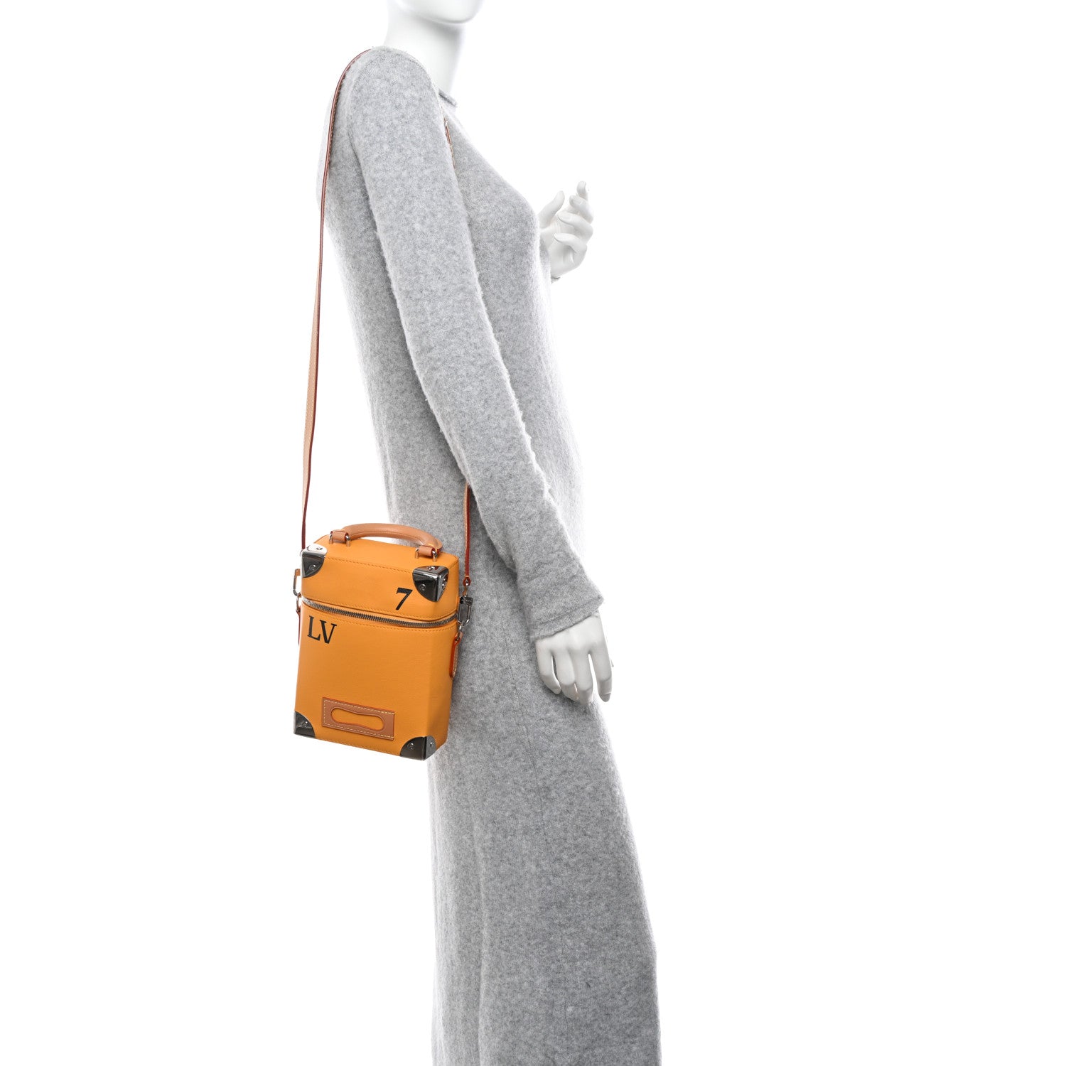 Louis Vuitton Calfskin N°7 Vertical Box Trunk Yellow 2 of 9