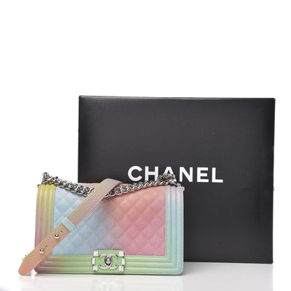 Chanel Caviar Quilted Medium Rainbow Boy Flap Multicolor 11 of 11