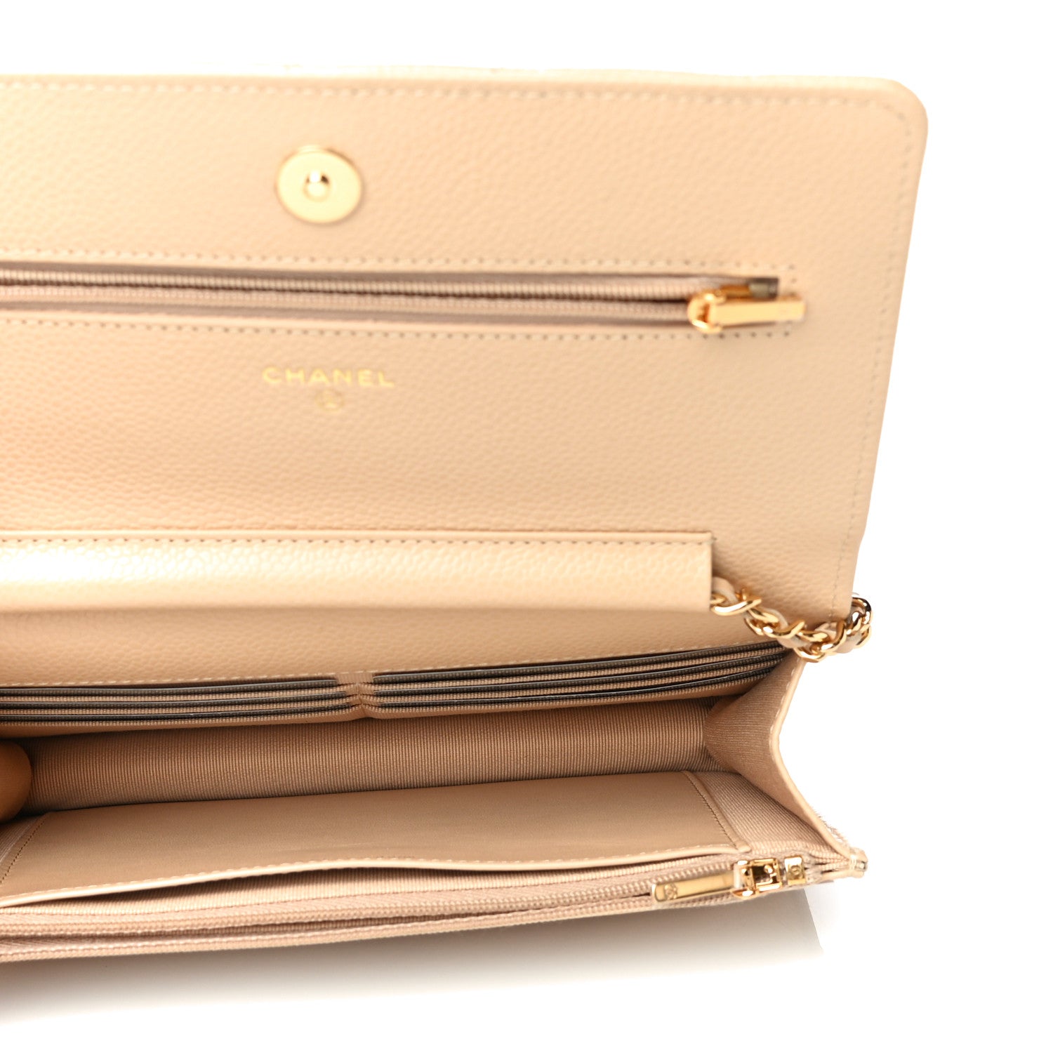 Chanel Caviar Quilted Wallet On Chain WOC Beige 6 of 16