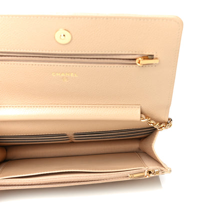 Chanel Caviar Quilted Wallet On Chain WOC Beige 6 of 16