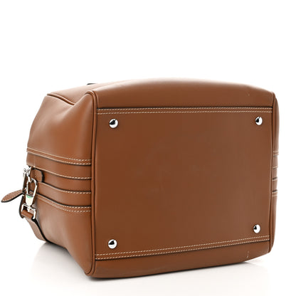 Burberry Smooth Calfskin Medium Cube Bowling Bag Malt Brown 4 of 9