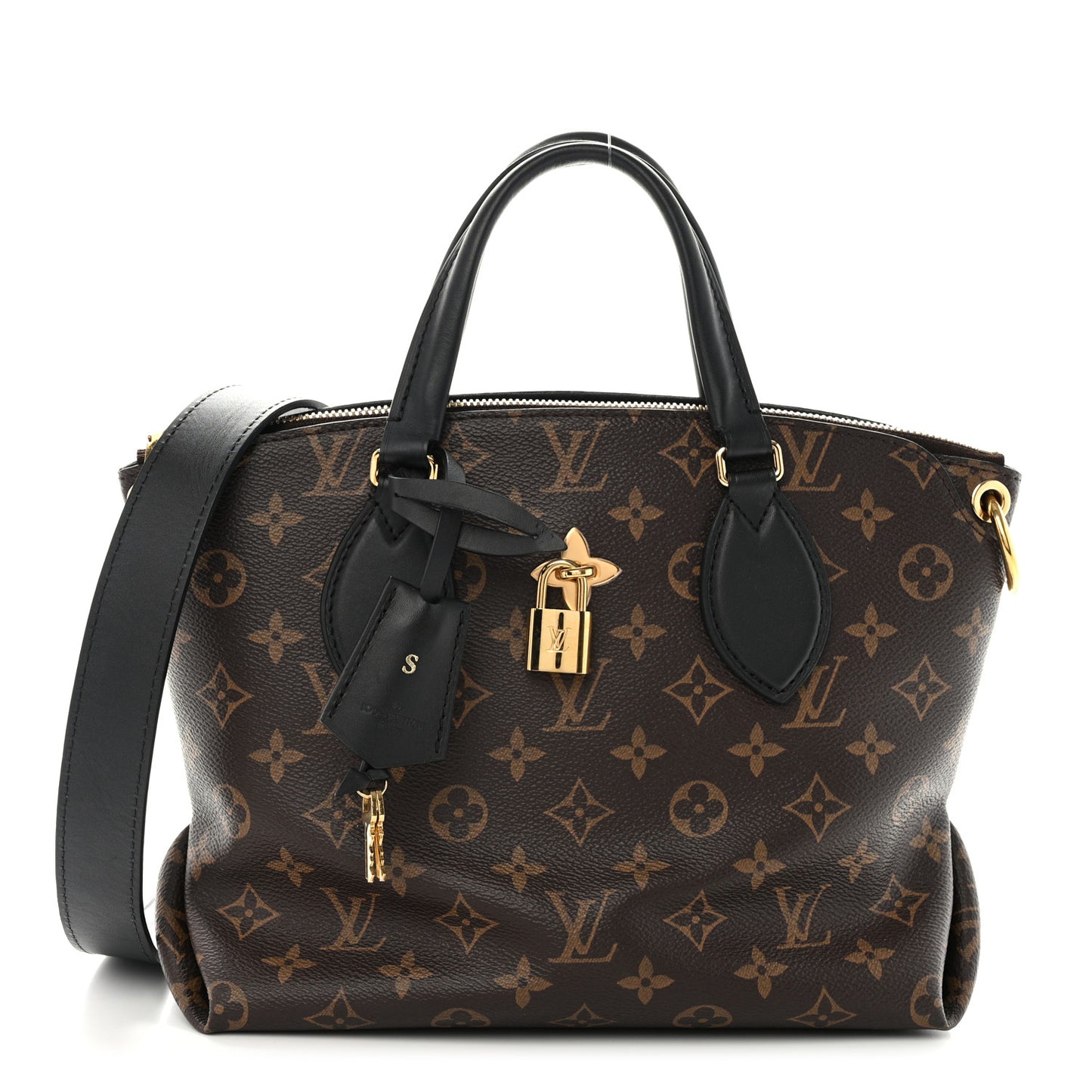 Monogram Flower Zipped Tote PM Black