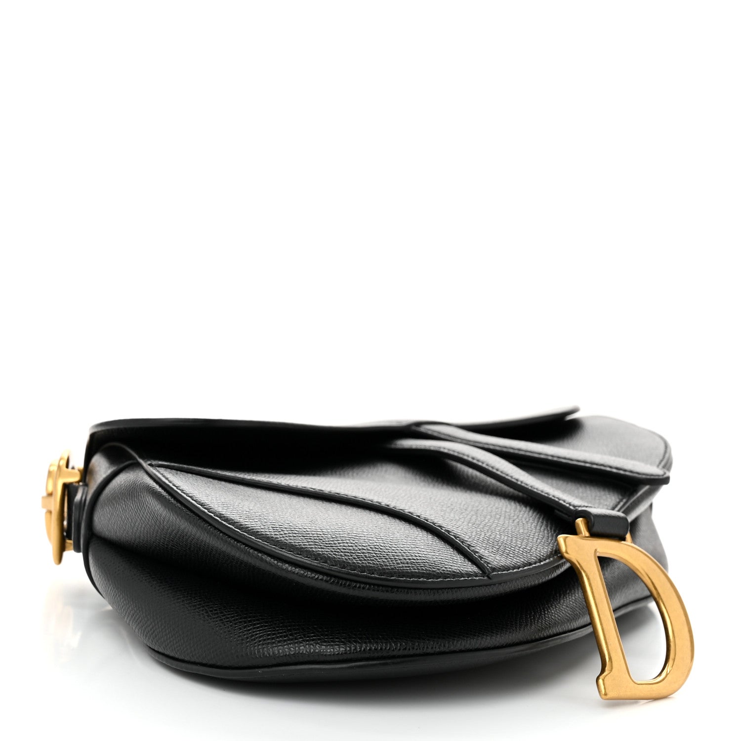 Christian Dior Grained Calfskin Saddle Bag Black 4 of 10