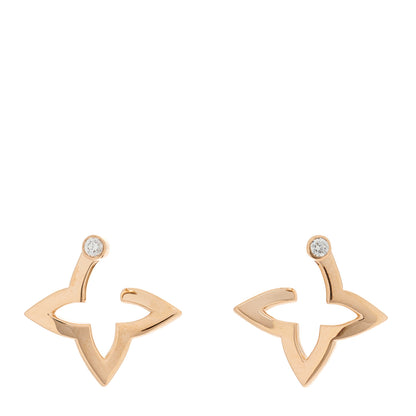 Louis Vuitton 18K Pink Gold Diamond Mini Blossom Hoop Earrings 1 of 6