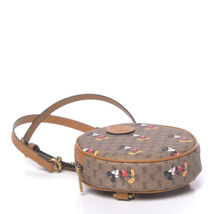 Gucci X DISNEY Mini Vintage GG Supreme Monogram Mickey Mouse Round Backpack Beige Vintage Sun Oil 3 of 10