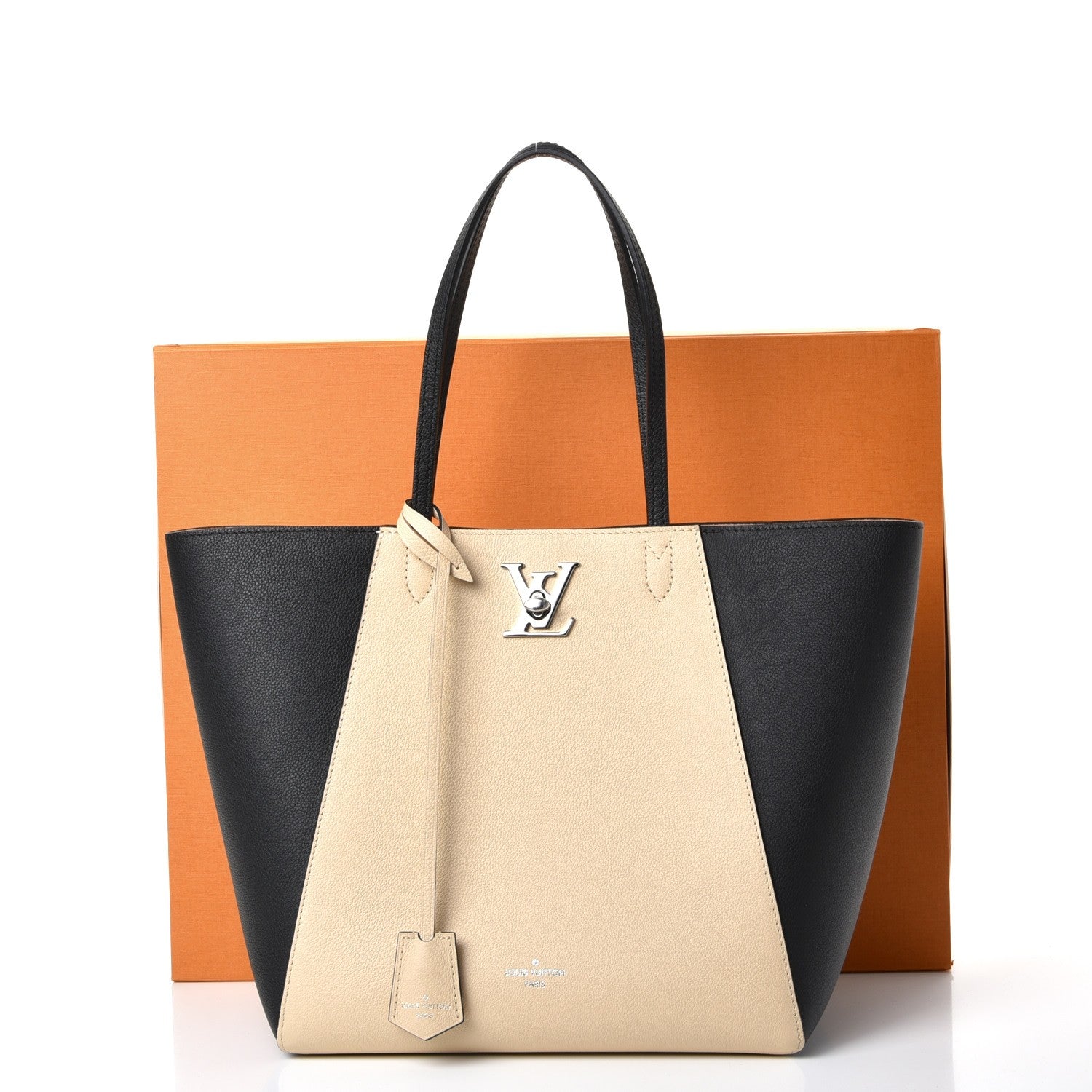 Louis Vuitton Calfskin Lockme Cabas Vanille Black 10 of 10