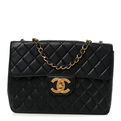 Chanel Lambskin Quilted XL Jumbo Single Flap Black 1 of 12
