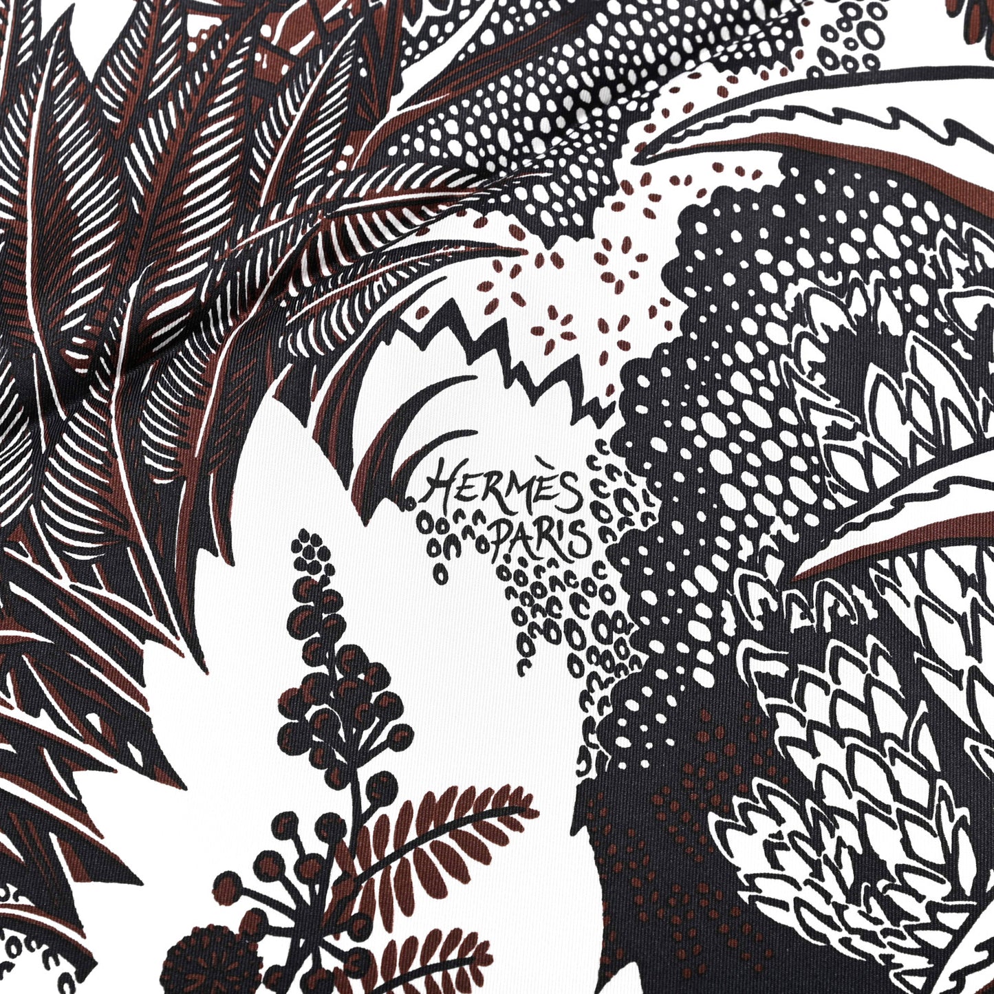 Silk Mountain Zebra Scarf 90 Marron Black White