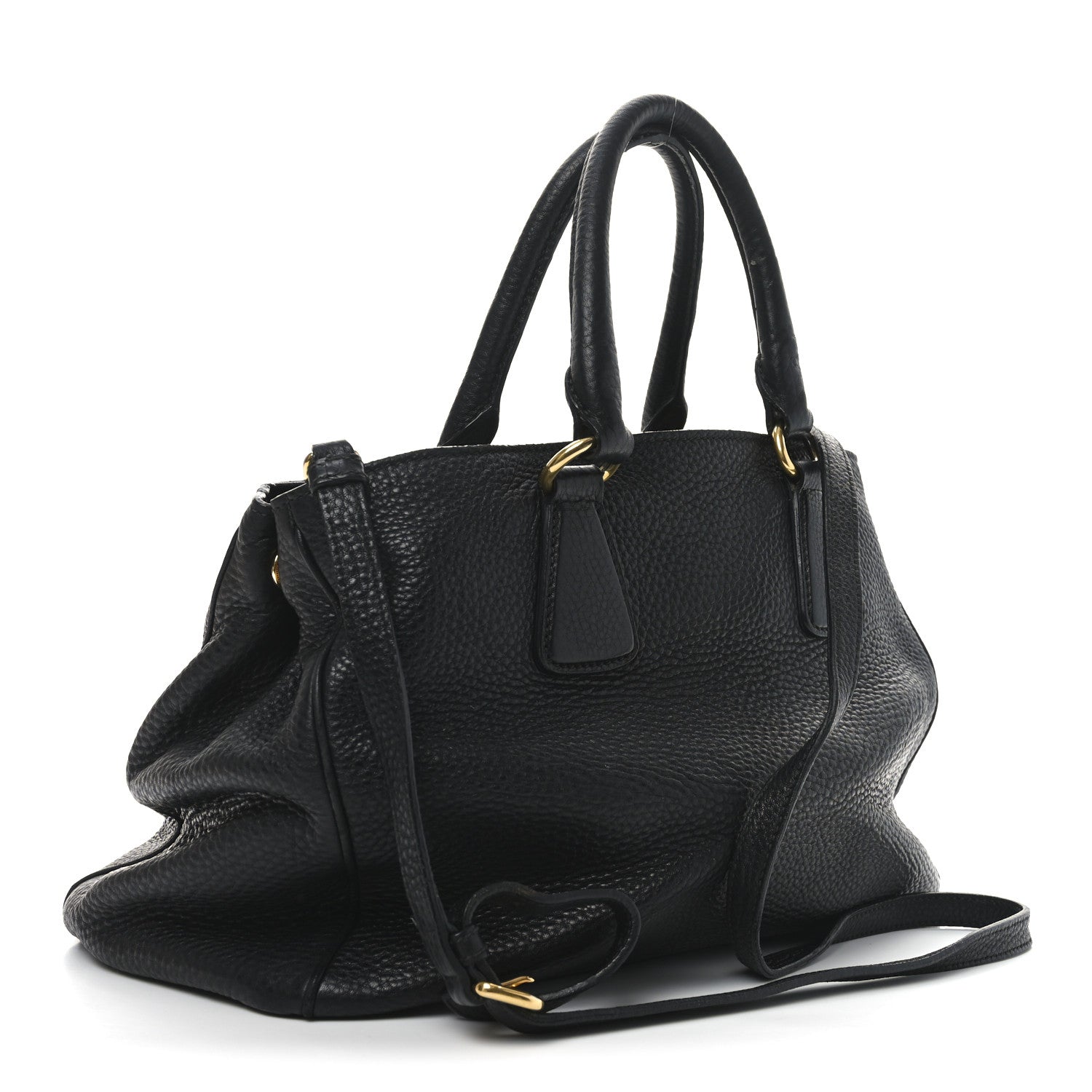 Prada Vitello Daino Tote Black 3 of 9